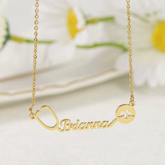 Personalized Stethoscope Name Necklace