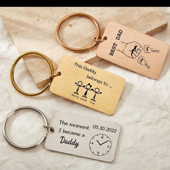 Personalized Birth Time And Date Custom Name Keychain