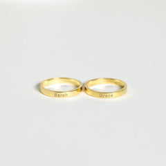 Personalized Custom Alice Thin Engraved Ring