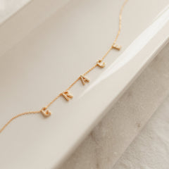 Personalized Custom Initial Letter Necklace With Dimond