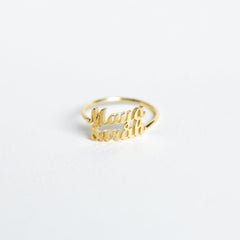 Personalized Custom London Duo Couple Name Ring