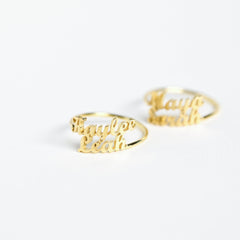 Personalized Custom London Duo Couple Name Ring