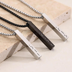 Personalized Custom Morse Code Bar Necklace For Men