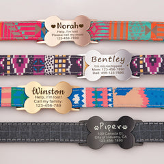 Personalized Dog-Pet Id Collar Slide On Bone Tags