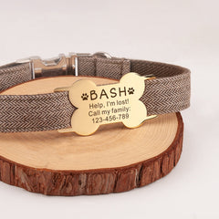 Personalized Dog-Pet Id Collar Slide On Bone Tags
