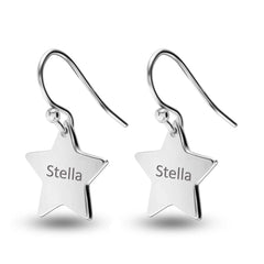 Personalized Engraved Name Star Earrings