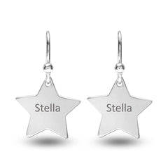 Personalized Engraved Name Star Earrings
