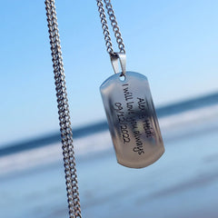 Personalized Engraved Tag Necklace for Men