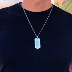 Personalized Engraved Tag Necklace for Men