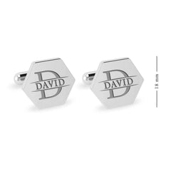 Personalized Initial or Name Designer Hexagon Cufflinks