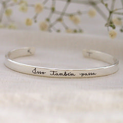 Personalized Memorial Text Engraved Bracelet For Men's