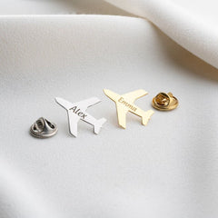 Personalized Name Pilot Jacket Brooch