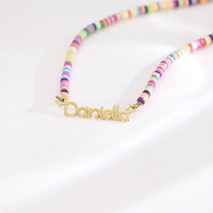 Personalized Rainbow Magic Beads Name Necklace For Children's