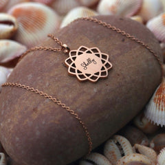 Personalized Shiny Mandala Pendant Necklace