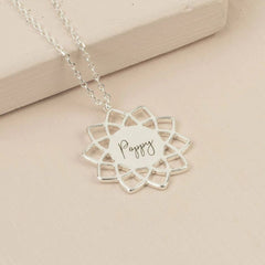 Personalized Shiny Mandala Pendant Necklace