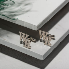 Personalized unique Textured Initial Grooms Cufflinks
