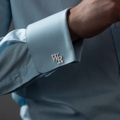 Personalized unique Textured Initial Grooms Cufflinks