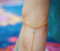 Pure 925 Sterling Silver White Topaz Foot Piece Anklet