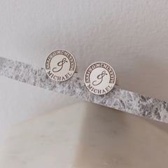 Round Initial and Name Dress Shirt Cufflinks