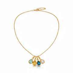 Elegant Teardrop Family Birthstone Necklace