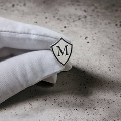 Shield Shape Monogram Initial Cufflinks