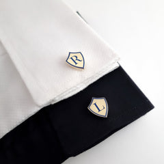 Shield Shape Monogram Initial Cufflinks