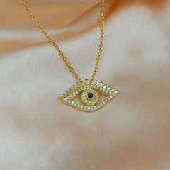 Stylish 18K Gold Plated Evil Eye Necklace For Girls