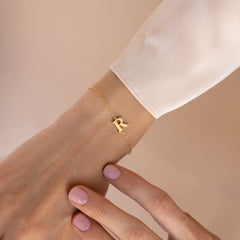 Stylish Font Initial Letter Bracelet For Women