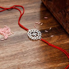 Swastik Pure Sterling Silver Rakhi For Your Lovely Brother