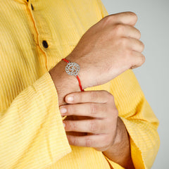 Swastik Pure Sterling Silver Rakhi For Your Lovely Brother