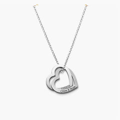 Personalized Two Heart Engraved Name Necklace