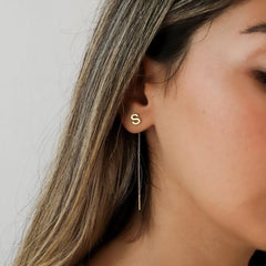 Personalized Initial Letter Threader Earrings