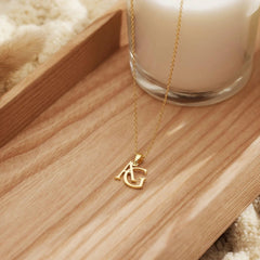 Dainty Interlocking Two-Letter Initial Necklace