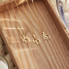 Dainty Interlocking Two-Letter Initial Necklace
