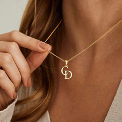 Dainty Interlocking Two-Letter Initial Necklace
