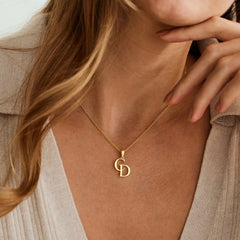 Dainty Interlocking Two-Letter Initial Necklace