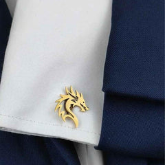 Unique Dragon Head Cufflink for Men
