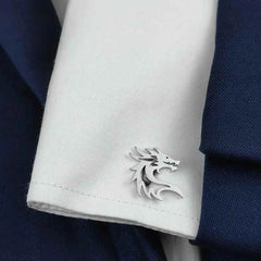 Unique Dragon Head Cufflink for Men