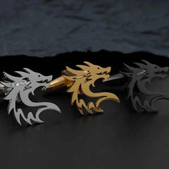 Unique Dragon Head Cufflink for Men