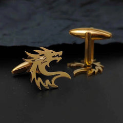 Unique Dragon Head Cufflink for Men