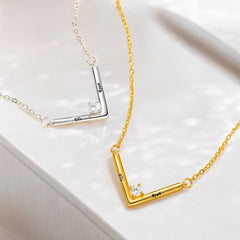 Custom Name V-Shaped Bar Necklace