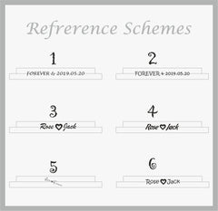 Handwriting Cross Engraving Couple Ring