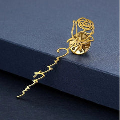Custom Name Birth Flower Lapel Brooch