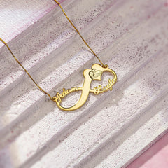 Custom Infinity Name Necklace with Engraved Photo