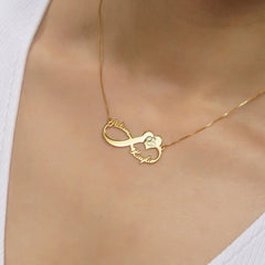 Custom Infinity Name Necklace with Engraved Photo