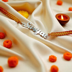 Custom Brother Signature Name Rakhi - Craft In 925 Silver By Jeluxa