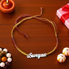 Custom Brother Signature Name Rakhi - Craft In 925 Silver By Jeluxa