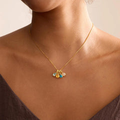 Elegant Teardrop Family Birthstone Necklace