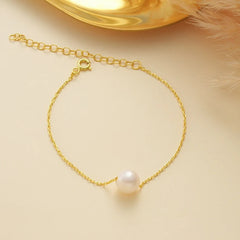 14K Gold Pearl Minimalist Bracelet