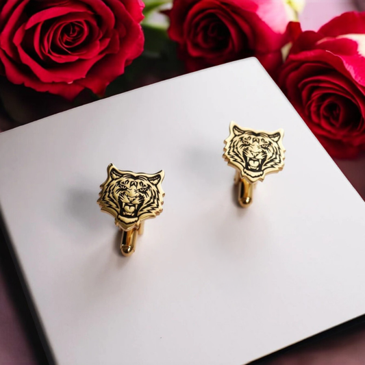 18K Gold Plated Tiger Cufflinks